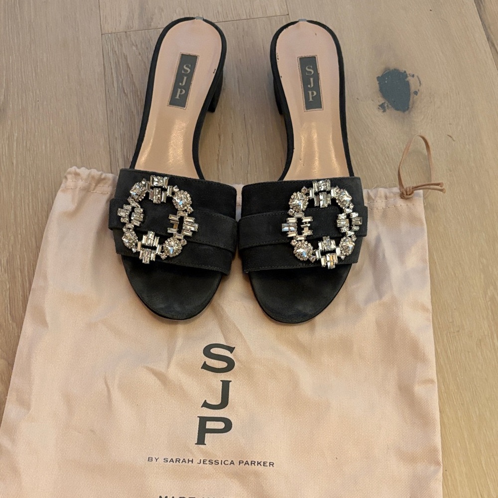 SJP by Sarah Jessica Parker Blue Crystal Embellished heels
